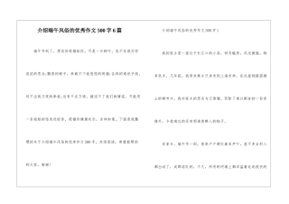 介绍端午风俗的优秀作文500字6篇