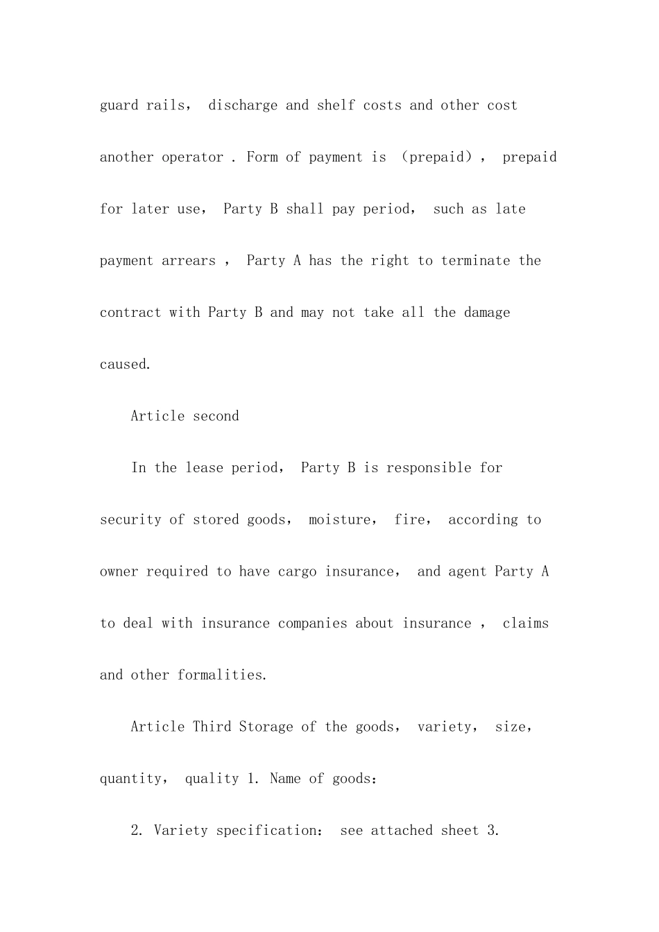 仓库租赁协议模板英文_第3页