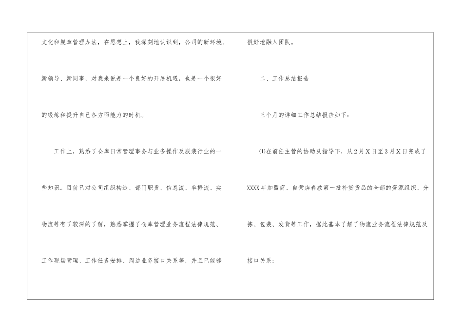仓库管理试用期工作总结_第2页