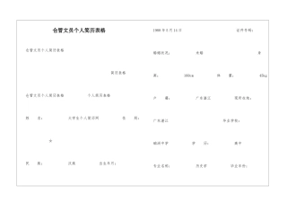 仓管文员个人简历表格