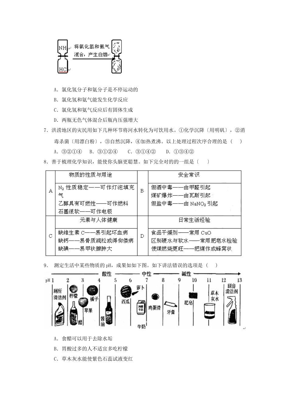 2025年初中毕业生学业水平模拟考试初中化学_第2页