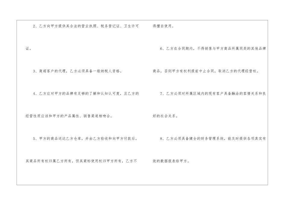 代理销售合同标准版_第2页