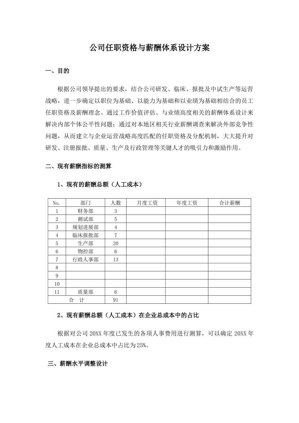 任职资格与薪酬体系设计方案_第1页
