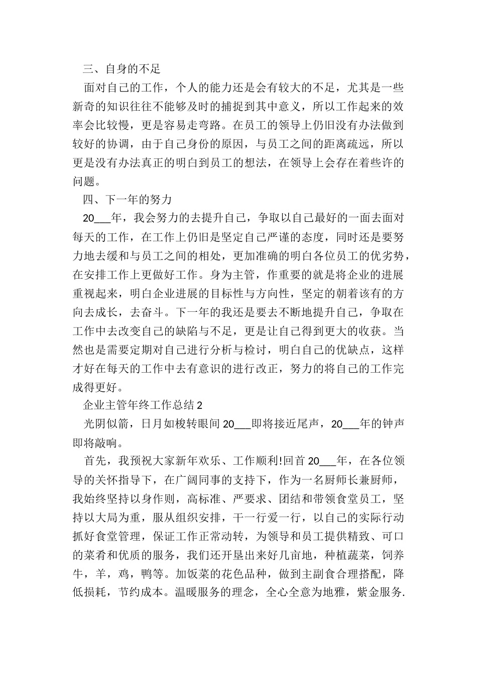 企业主管年终工作总结最新10篇_第2页