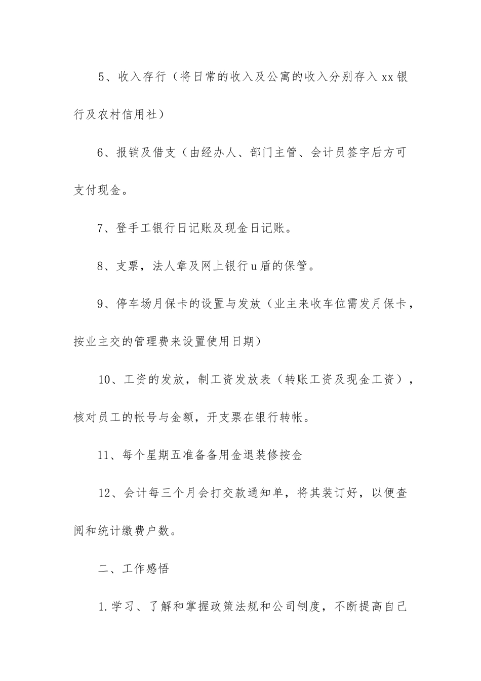 企业出纳工作总结_第2页