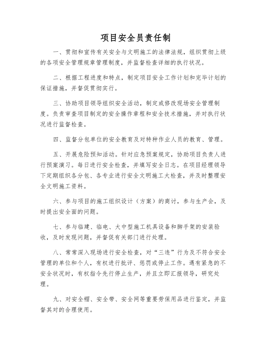 2025年项目安全员责任制_第1页