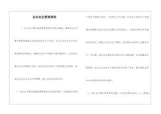 企业安全管理原则