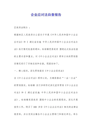 企业应对法自查报告-