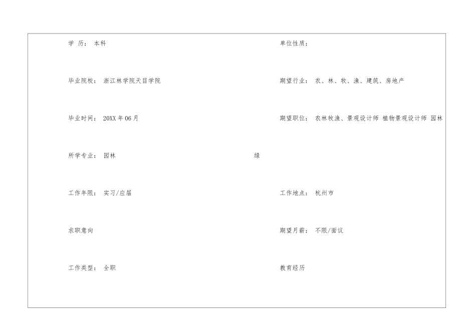 优秀毕业生个人简历封面模板_第2页