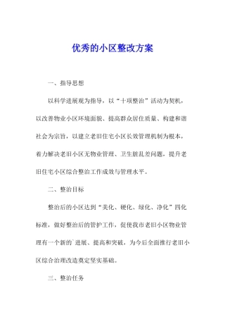 优秀的小区整改方案