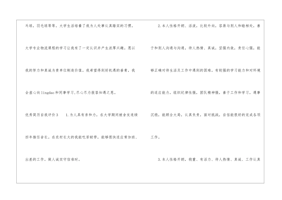 优秀简历自我评价_第3页