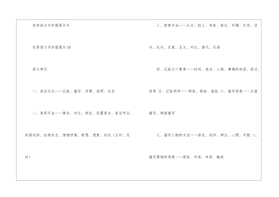优秀语文手抄报图片_第2页