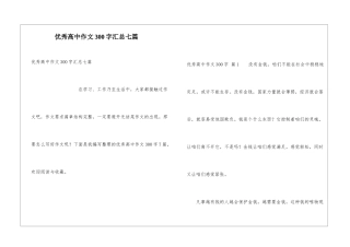 优秀高中作文300字汇总七篇