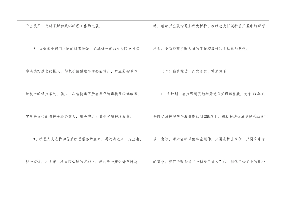 优质护理的工作计划_第2页