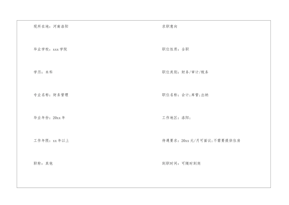 会计专业个人简历5篇_第2页