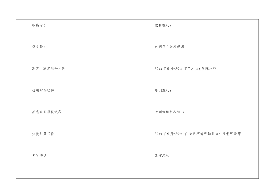 会计专业个人简历5篇_第3页