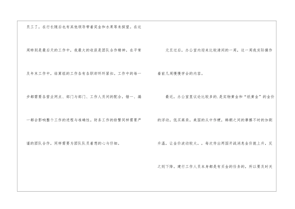 会计专业实习生银行实习工作内容日志_第2页