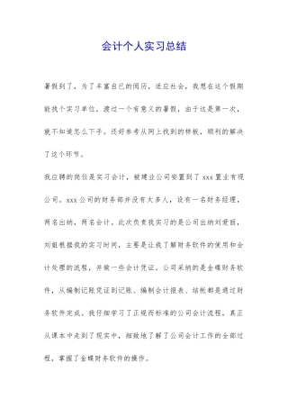 会计个人实习总结-