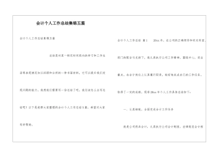 会计个人工作总结集锦五篇