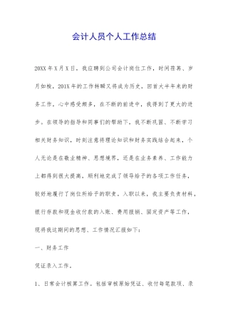 会计人员个人工作总结-