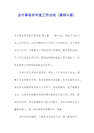 会计事务所年度工作总结