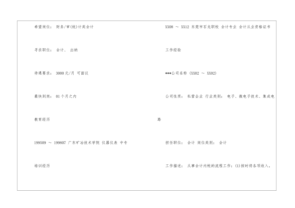 会计人员个人简历3篇_第3页