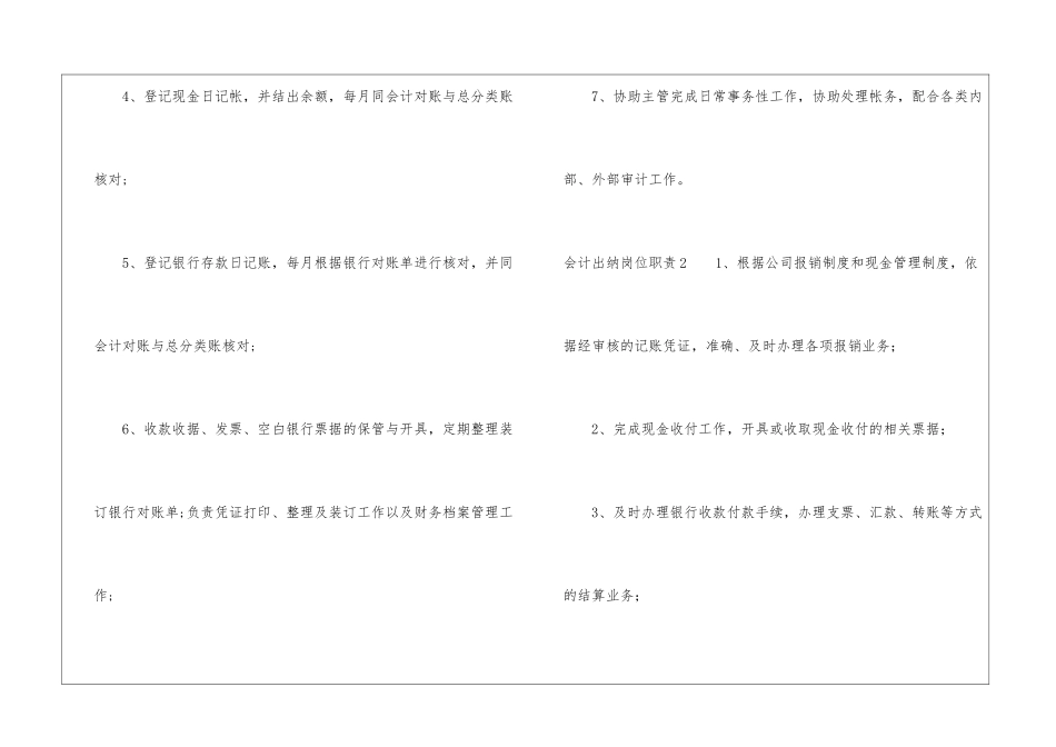 会计出纳岗位职责_第2页
