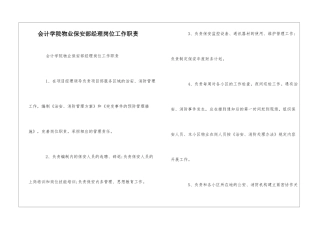 会计学院物业保安部经理岗位工作职责--