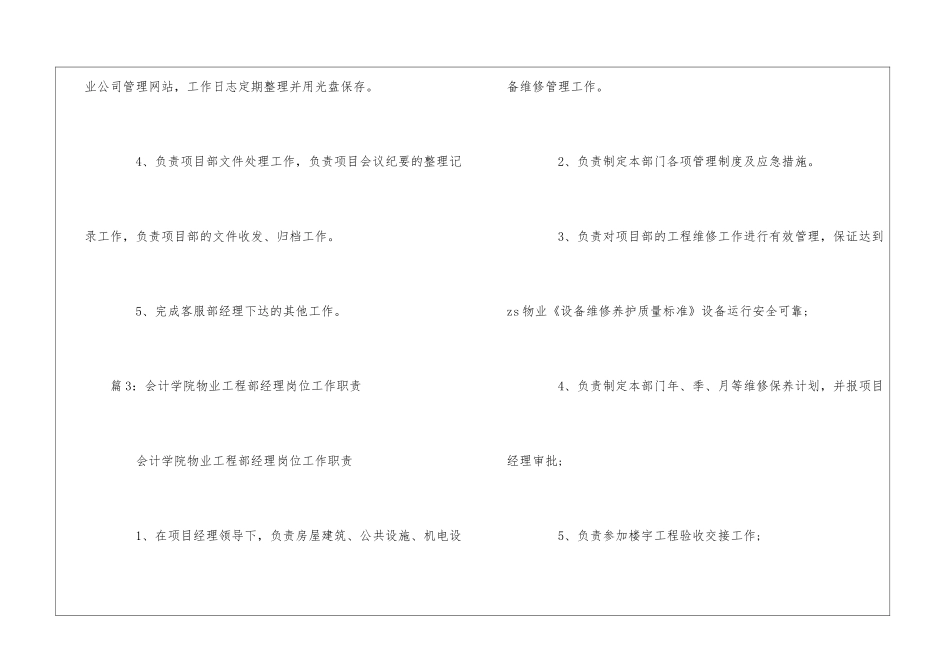 会计学院物业客服部经理岗位工作职责--_第3页