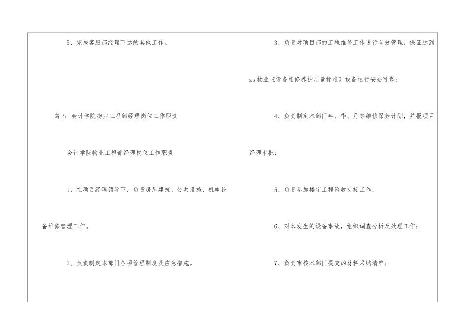 会计学院物业客服值班员岗位工作职责--_第2页