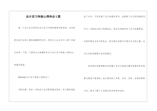 会计实习体验心得体会5篇