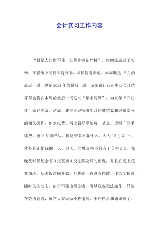 会计实习工作内容-