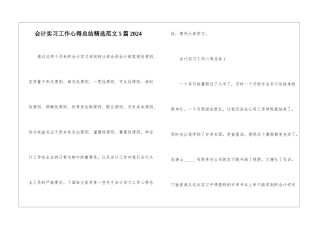会计实习工作心得总结精选范文5篇2024