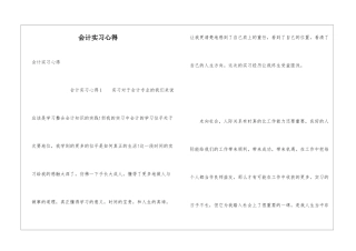 会计实习心得