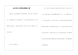 会计实习心得体会精选5篇