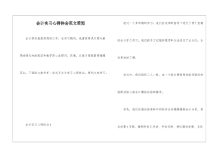 会计实习心得体会范文简短