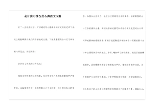 会计实习情况的心得范文5篇