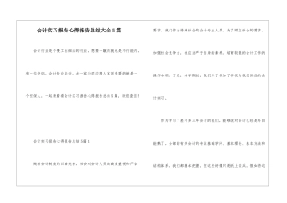会计实习报告心得报告总结大全5篇