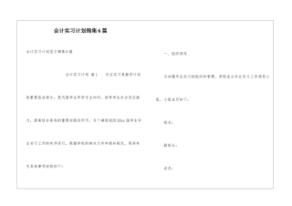 会计实习计划锦集6篇