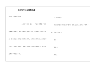 会计实习计划锦集七篇