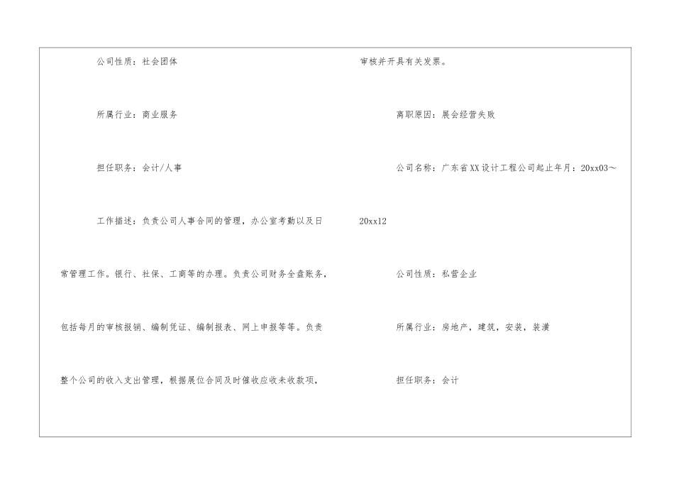 会计工作简历12篇_第2页