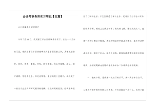 会计师事务所实习周记【五篇】