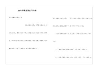 会计师事务所实习心得