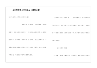 会计年度个人工作总结(通用6篇)