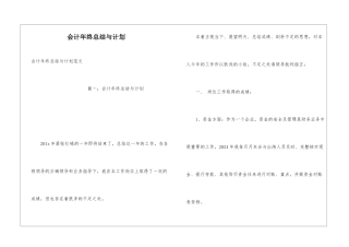 会计年终总结与计划