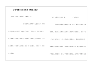 会计电算化实习报告(精选5篇)