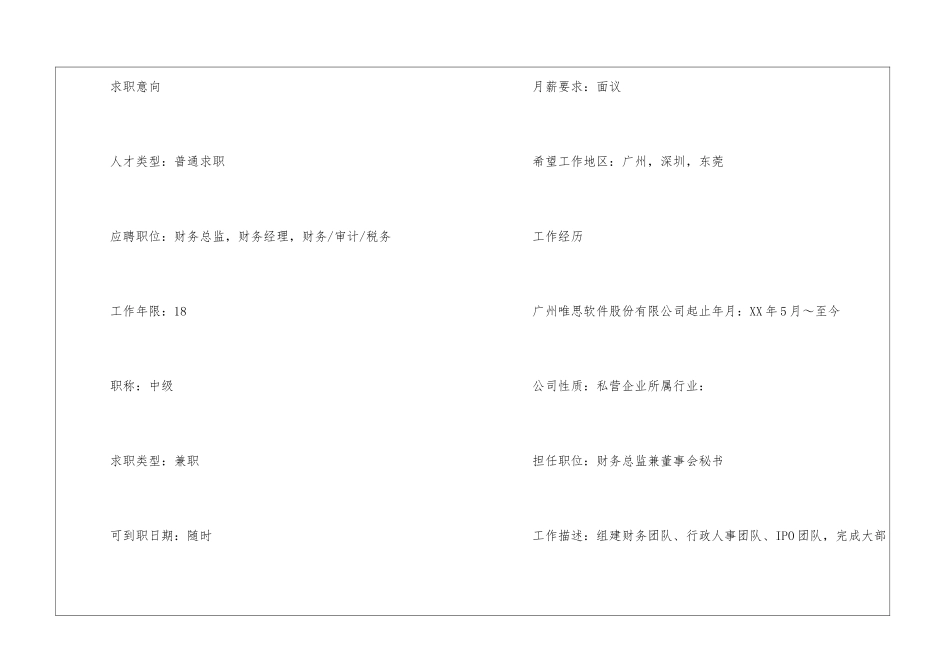 会计的个人的完整的简历_第2页