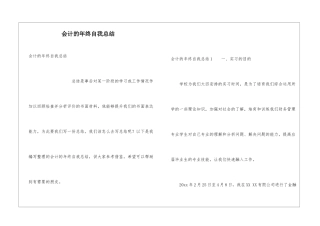 会计的年终自我总结