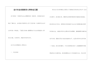 会计社会实践报告心得体会五篇