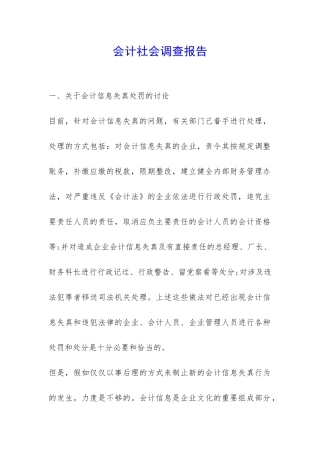 会计社会调查报告-